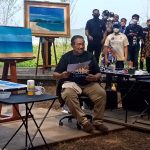 RIBUAN PELAJAR PACITAN MENGGAMBAR BERSAMA SBY DI PANTAI PANCER DOOR PACITAN