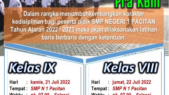 AGENDA PRA KBM KELAS VIII DAN IX TAHUN AJARAN 2022/ 2023
